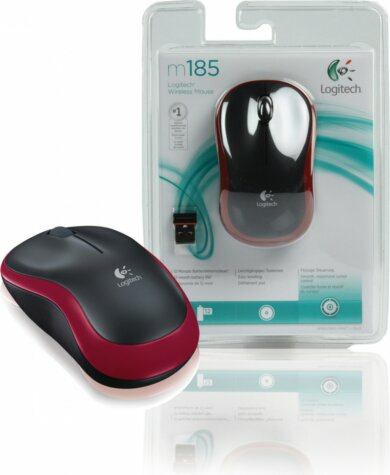 Logitech M185 Wireless Mouse Red Logitech M185 Wireless Mouse Red